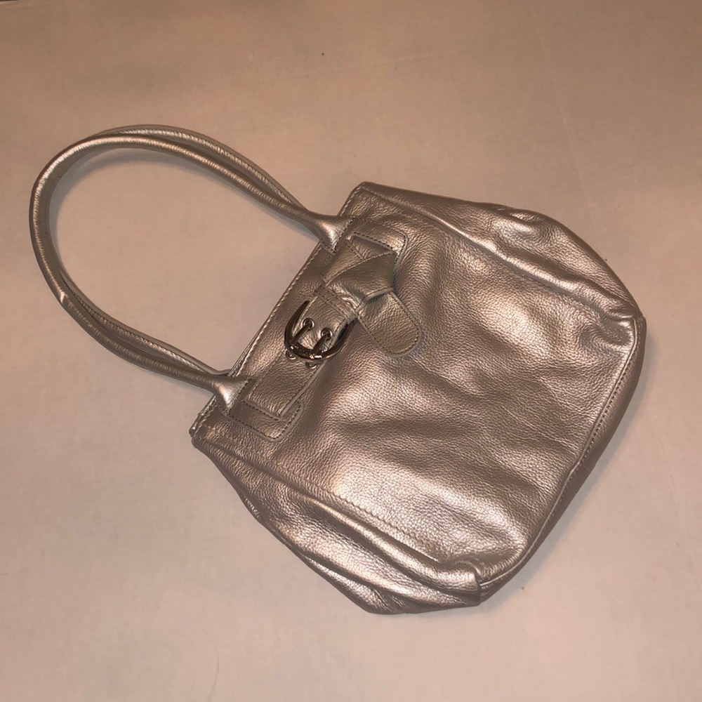 Tignanello Silver Purse. Tignanello. Silver Bag. Buckle Bag.